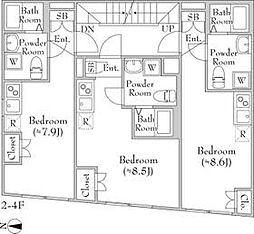 東急池上線 長原駅 徒歩3分の賃貸マンション 3階ワンルームの間取り