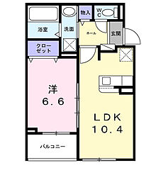 阪急伊丹線 伊丹駅 バス15分 スポーツセンター前下車 徒歩3分の賃貸アパート 2階1LDKの間取り
