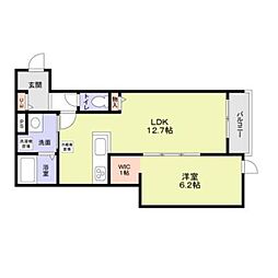 西武新宿線 野方駅 徒歩5分の賃貸アパート 3階1LDKの間取り