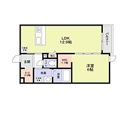 西武新宿線 野方駅 徒歩5分の賃貸アパート 1階1LDKの間取り