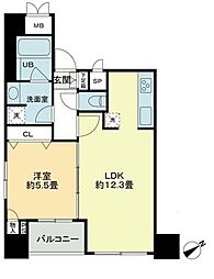 京急本線 京急蒲田駅 徒歩5分の賃貸マンション 12階1LDKの間取り