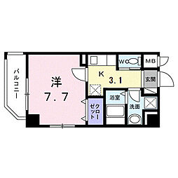 天久2丁目マンション（027793701） 2階1Kの間取り