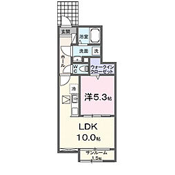 JR東海道・山陽本線 守山駅 バス12分 河西口（近江）下車 徒歩4分の賃貸アパート 1階1LDKの間取り