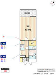JR埼京線 戸田公園駅 徒歩6分の賃貸マンション 3階1Kの間取り