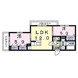 東京メトロ副都心線 雑司が谷駅 徒歩5分の賃貸マンション 4階2LDKの間取り