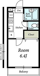 東武伊勢崎線 梅島駅 徒歩12分の賃貸アパート 1階1Kの間取り