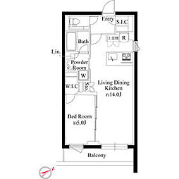 JR総武線 千駄ケ谷駅 徒歩5分の賃貸マンション 4階1LDKの間取り
