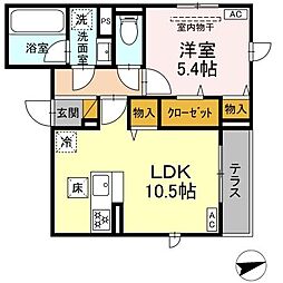 (仮称)D-ROOMトリシア市川東大和田1丁目 102 1階1LDKの間取り