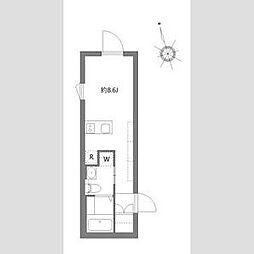 都営三田線 板橋本町駅 徒歩5分の賃貸マンション 4階ワンルームの間取り