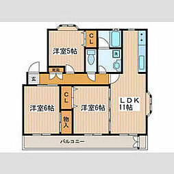 ソフィアガーデンIII 3階3LDKの間取り