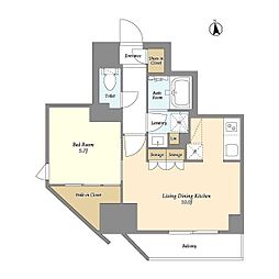 JR京浜東北・根岸線 蒲田駅 徒歩9分の賃貸マンション 3階1LDKの間取り