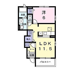 JR総武線 東中野駅 徒歩13分の賃貸アパート 1階1LDKの間取り