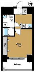 ステージファースト慶應三田 8階1Kの間取り