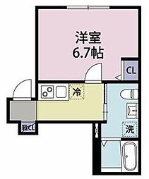 京急本線 井土ヶ谷駅 徒歩8分の賃貸アパート 1階1Kの間取り