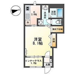旭区森小路2丁目アパート新築工事 1階1Kの間取り