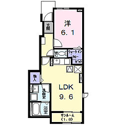 エスポワール　ＫIII 1階1LDKの間取り