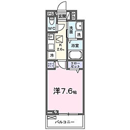 JR横浜線 相模原駅 徒歩10分の賃貸アパート 1階1Kの間取り