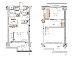 ブランシエスタ西馬込 6階2LDKの間取り