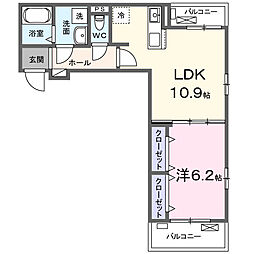京急久里浜線 津久井浜駅 徒歩3分の賃貸アパート 3階1LDKの間取り