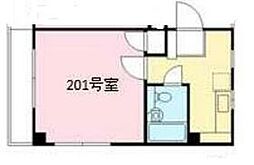 JR埼京線 浮間舟渡駅 徒歩6分の賃貸マンション 2階1Kの間取り