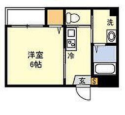 第71シンエイビル 1階1Kの間取り