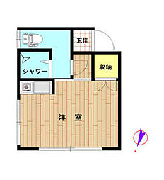 京王線 笹塚駅 徒歩13分の賃貸アパート 2階ワンルームの間取り