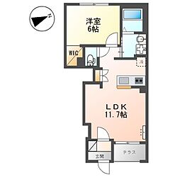 JR中央線 立川駅 バス29分 武蔵村山市役所前下車 徒歩6分の賃貸アパート 1階1LDKの間取り
