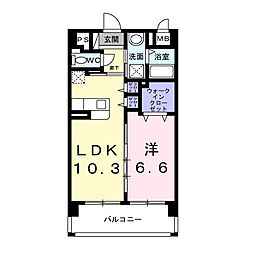サン　グレイス 3階1LDKの間取り