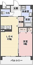 グランコート小木 3階1LDKの間取り