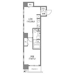 JR京葉線 八丁堀駅 徒歩5分の賃貸マンション 3階1LDKの間取り