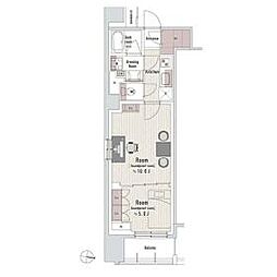 都営大江戸線 西新宿五丁目駅 徒歩7分の賃貸マンション 3階2Kの間取り