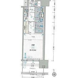 JR中央線 八王子駅 徒歩8分の賃貸マンション 7階1Kの間取り