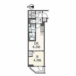 東京メトロ副都心線 東新宿駅 徒歩5分の賃貸マンション 2階1DKの間取り