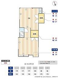 小山荘 2階1DKの間取り