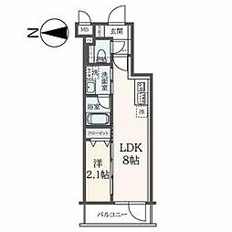 東京メトロ副都心線 東新宿駅 徒歩5分の賃貸マンション 2階1LDKの間取り