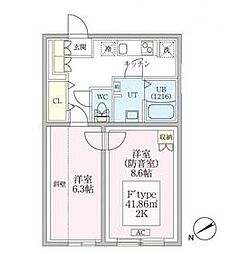 東京メトロ有楽町線 平和台駅 徒歩5分の賃貸マンション 3階2Kの間取り