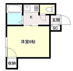 京成本線 ユーカリが丘駅 徒歩7分の賃貸アパート 2階1Kの間取り