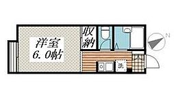 東武野田線 梅郷駅 徒歩10分の賃貸アパート 1階ワンルームの間取り