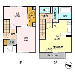 サンハイツ 1階2LDKの間取り