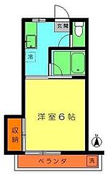 京王線 下高井戸駅 徒歩10分の賃貸アパート 2階1Kの間取り