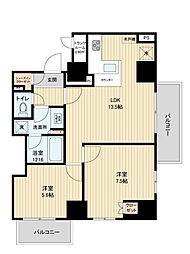 JR山手線 田端駅 徒歩11分の賃貸マンション 9階2LDKの間取り
