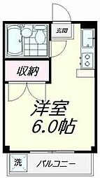 東急池上線 池上駅 徒歩7分の賃貸マンション 1階ワンルームの間取り