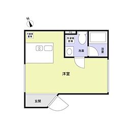 東武伊勢崎線 西新井駅 徒歩8分の賃貸マンション 4階ワンルームの間取り