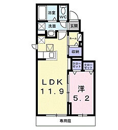 上信電鉄 上州七日市駅 徒歩4分の賃貸アパート 1階1LDKの間取り