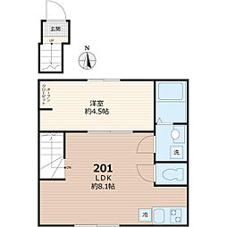 ｖｉｎｏｓｉｔｙ　船橋飯山満 2階1LDKの間取り