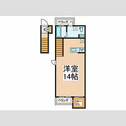 JR中央線 荻窪駅 徒歩8分の賃貸アパート 2階ワンルームの間取り