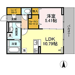 グランテージ 3階1LDKの間取り