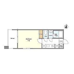 コスモリード羽田 6階1Kの間取り