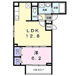 東京メトロ東西線 葛西駅 徒歩12分の賃貸アパート 2階1LDKの間取り