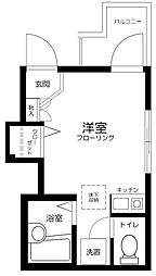 JR常磐線 亀有駅 徒歩9分の賃貸アパート 1階ワンルームの間取り